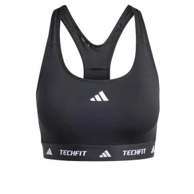 Abbildung von adidas Performance Powerreact Techfit Sportbh mit mittlerer Stützkraft, Damen, Größe: SxA B, Black