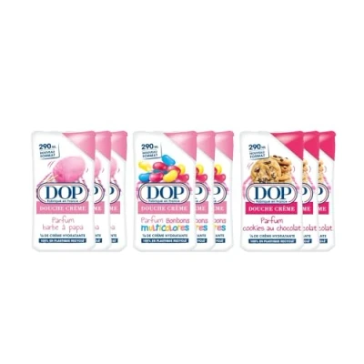 Abbildung von DOP Duschgel Cookie, bunte Bonbons, Zuckerwatte, 9 x 290 ml