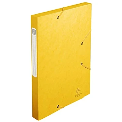 Abbildung von Exacompta 18506H 25er Pack Premium Sammelboxen mit Gummizug 25 mm breit aus extra starkem Colorspan Karton Rückenschild für DIN A4 Archivbox Heftbox Dokumentenbox Zeichenbox Sammelmappe gelb