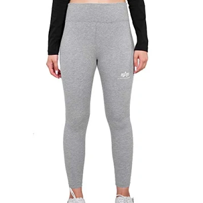 Abbildung von Alpha Industries Basic Leggings Hosen, Damen, Größe: Large, Grey heather white