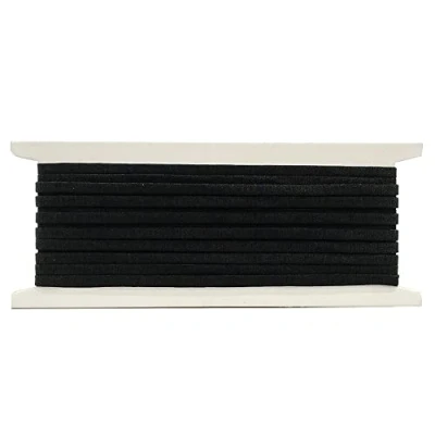 Abbildung von 200 Meter elastisches Gummi für Masken, Band zum Nähen, feines Gummi, Nähen und Heimwerken, (5 mm, Schwarz)