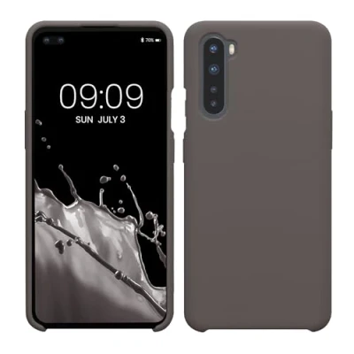 Abbildung von kwmobile Hülle kompatibel mit OnePlus Nord Silikon Handy Case Handyhülle weiche Oberfläche kabelloses Laden Stone Dust