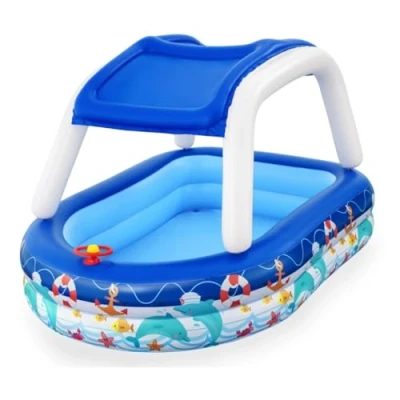 Abbildung von Bestway 54370, Aufblasbarer Pool, 282 l, Oval, 3 Jahr(e), PVC, Blau, Weiß