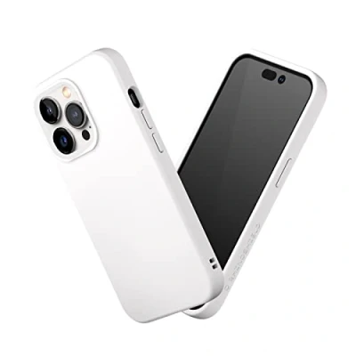 Abbildung von RhinoShield Case kompatibel mit [iPhone 14 Pro] SolidSuit Stoßdämpfende &amp; schlanke Schutzhülle Premium Finish 3.5 Meter Fallschutz Klassik Weiß