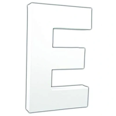 Abbildung von Décopatch AC704C Buchstabe &quot;E&quot; aus Pappmaché, 3 x 13,5 20,5 cm, zum Verzieren, perfekt für Ihre Wohndeko, weiß