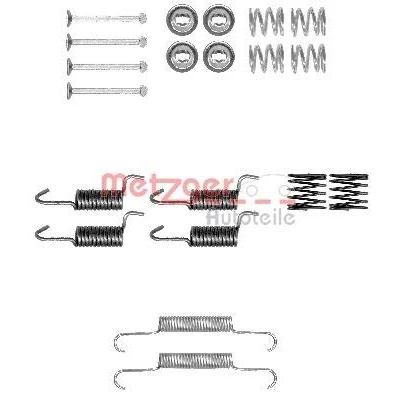 Abbildung von METZGER 105 0010 Zubehörsatz, Feststellbremsbacken MITSUBISHI: Lancer 8 Schrägheck, Grandis, Outlander 2 SUV, SUBARU: Impreza II Limousine