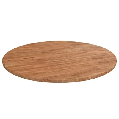 Abbildung von vidaXL Runde Tischplatte Massivholzplatte Eichenplatte Holzplatte Platte Ersatztischplatte Hellbraun Ø80x1,5cm Behandeltes Eichenholz