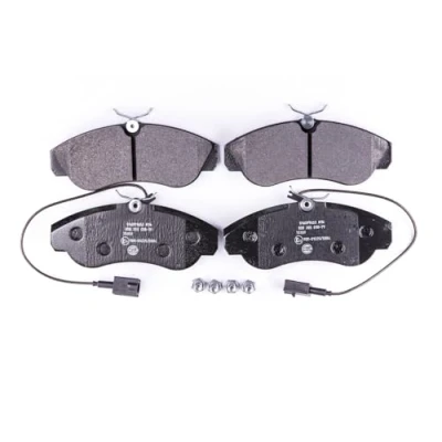 Abbildung von HELLA 8DB 355 018 791 Bremsbelagsatz mit integriertem Verschleißwarnkontakt Bremssattelschrauben FIAT: Ducato II Pritsche/Fahrgestell