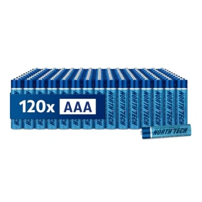 Abbildung von North Tech Extra Heavy Duty Batterien 120 Stück Zink Kohle Technologie Umweltfreundliche Verpackung (AAA, 120er Pack)