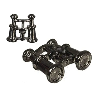 Abbildung von Puppenhaus Schwarz Chrom Fernglas Miniatur 1:12 Maßstab Metall Studien Zubehör