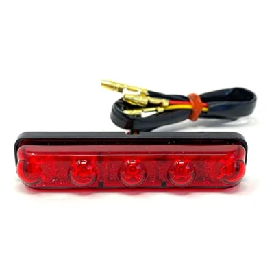 Abbildung von Alchemy Parts Motorrad Mini Stopp Rücklicht, LED Bremslauflicht, 12 Volt, passend für Café Racer, Sport, Bike, Custom Chopper, Chop, Unterputzmontage, rotes Objektiv