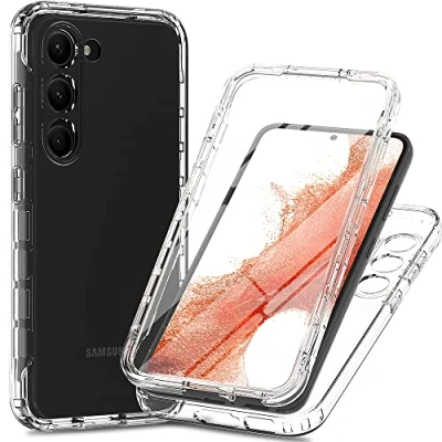 Abbildung von XINNI Hülle für Samsung Galaxy S23+(Plus) 5G, 360 Grad Stoßfeste Schutzhülle mit Integriertem Bildschirmschutz, Robuster Bumper Outdoor Full Body Case, Kristall