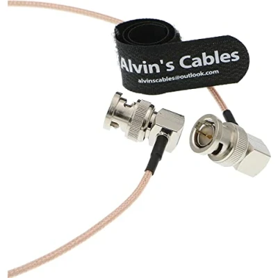 Abbildung von Alvin&#039;s Cables RG179 BNC Kabel Stecker auf 90 Grad Rechter Winkel, 75 Ohm 60cm Anti Interferenz HD für BMCC Video Kamera SDI CCTV Blackmagic