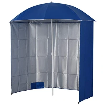 Abbildung von Outsunny Sonnenschirm Strandschirm Sonnenschutz mit Seitenwand Strand Polyester Blau 2,2 x H2,2m
