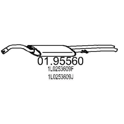 Abbildung von MTS 01.95560 Endschalldämpfer 1260 SEAT: TOLEDO 1
