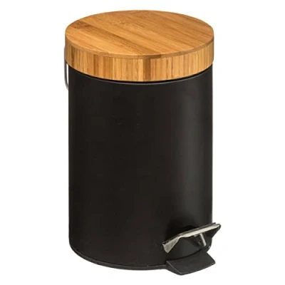 Abbildung von 5five mülleimer mit bambusdeckel 3l naturéo schwarz