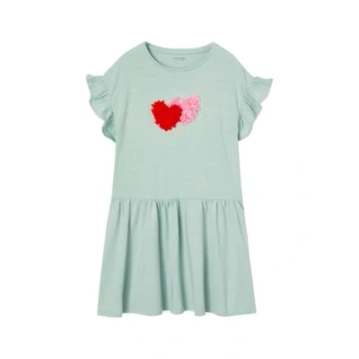 Abbildung von Vertbaudet Sommer MIT 3DMOTIV Jerseykleid für Kinder, Größe: 146/152, Graublau