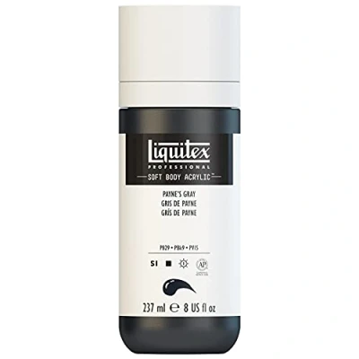 Abbildung von Liquitex 1923310 Professional Acrylfarbe Soft Body Künstlerfarbe in cremiger deckender Konsistenz, hohe Pigmentierung, lichtecht &amp; alterungsbeständig, 237ml Flasche Paynes Grau