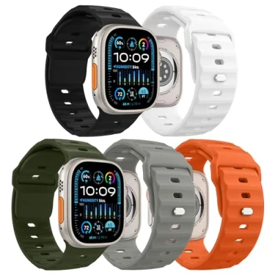 Abbildung von MoKo 5Stück Ozean Armbänder Kompatibel mit Apple Watch Ultra 2 Armband 49mm 46mm 45mm 44mm 42mm für Herren Damen,Wasserdicht Silikon Sport iWatch Serie 10 9 8 7 6 5 4 3 SE 2,Bunt C