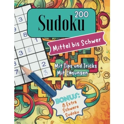 Abbildung von Sudoku Mittel bis Schwer mit Tipps und Tricks: Erwachsenen Senioren Grossdruck Lösungen