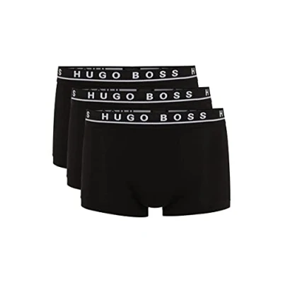 Abbildung von BOSS Hugo Herren Retroshorts Boxer 3P BM 10146061 07, 3er Pack, Einfarbig, Gr. Medium, Schwarz (Black 1)
