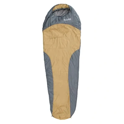 Abbildung von Lumaland Where Tomorrow Schlafsack Mumienschlafsack 230 x 80 cm inkl. Packsack 50 25 gepackt für Outdoor Camping, Wandern, Backpacking Curry