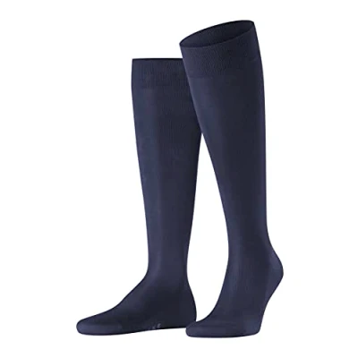 Abbildung von FALKE Herren Kniestrümpfe Tiago M KH nachhaltige Fil D&#039;Ecosse Baumwolle lang einfarbig 1 Paar, Blau (Dark Navy 6375) neu umweltfreundlich, 49 50