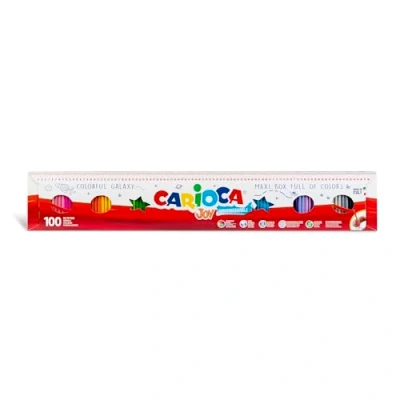 Abbildung von Carioca Joy Paperboard Wallet, Farbige Filzstifte für Kinder mit feiner Spitze, ideal zum Zeichnen und Ausmalen, super waschbar, verschiedene Farben, 100 Stück