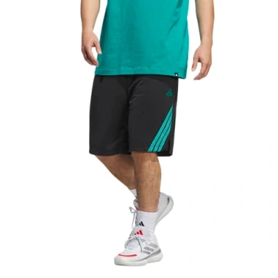 Abbildung von adidas Herren Legends 3 Stripes Basketball Shorts, Black/Pure Teal, S 5 inch