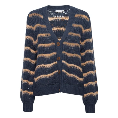 Abbildung von Fransa Fraya CAR Strickjacke, Damen, Größe: XXL, Outer space mix