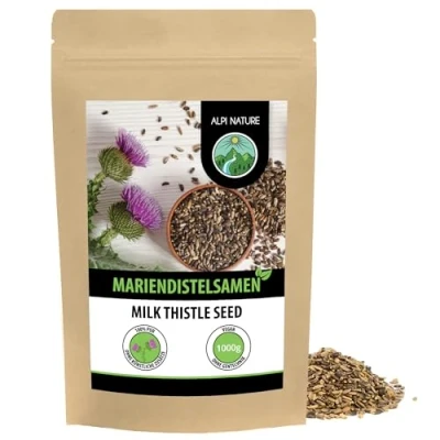 Abbildung von Mariendistelsamen ganz 1kg von Alpi Nature, Mariendistel Samen zur Zubereitung Tee