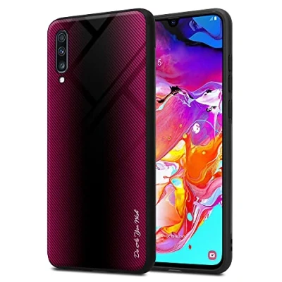 Abbildung von Cadorabo Hülle kompatibel mit Samsung Galaxy A70 / A70s Schutzhülle TPU Silikon Case Glas Slim Kratzfest Weiche Gummi Rundumschutz für in Pink