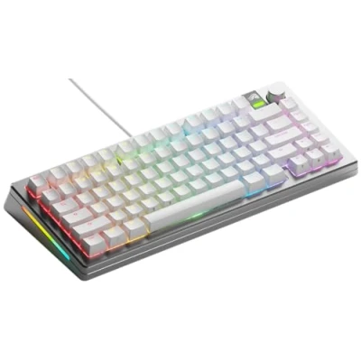 Abbildung von Glorious Gaming GMMK 3 PRO: Anpassbare mechanische Tastatur, TKL 75%, Aluminiumgehäuse &amp; Dichtungssystem, Hot Swap (MX Schalter), Schalldämmung, angepasste Tastenkappen, Amerikanische QWERTY Silber
