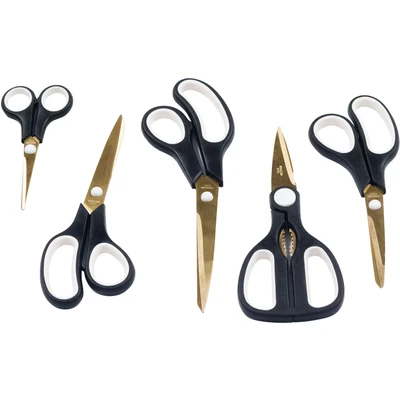 Abbildung von KING Scheren Set &quot;Easycut&quot;, (Set, 5 tlg.), Scheren, Edelstahlklingen, Titan beschichtet, Soft Touch Griffe