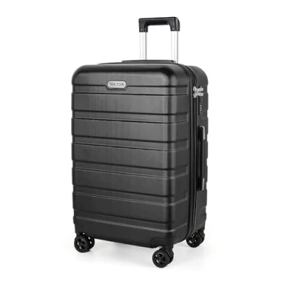 Abbildung von TANTOMI Koffer Groß, Reisekoffer Hartschalenkoffer, &amp; Trolley mit Passwortsperre, Hartschale Suitcase 4 Rollen(Schwarz)