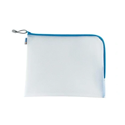 Abbildung von HERMA 20015 Dokumententasche A4 mit Reißverschluss transparent blau, große verschließbare Sichttasche Zipper, Aufbewahrungstasche für Laptop, Tablet, Dokumente, Unterlagen