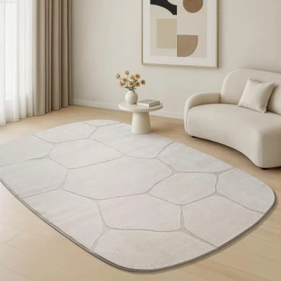 Abbildung von the carpet Everest moderner Kurzflor Teppich Wohnzimmer Schlafzimmer mit Hoch Tief Effekt, 3D hohe Flordichte und angenehm weich, Wabenmuster, Creme, 160 x 230 cm
