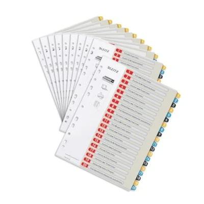 Abbildung von Leitz PC beschriftbares Register in A4 Format, 1 20, 10er Pack, Robust, Mehrfarbig, Cosy Serie, 12490000