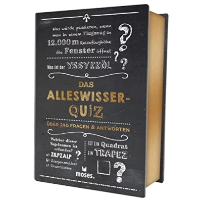 Abbildung von moses. Quiz Box Das Alleswisser Quiz, Der umfassende Wissenstest mit 240 Fragen, Für Kinder ab 12 Jahren und Erwachsene, 100 Karten in einer schönen (Quiz Boxen)