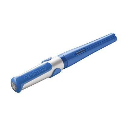 Abbildung von Pelikan 802901 Füllhalter Pelikano für Rechtshänder, M Feder, Blau, 1 Stück in Faltschachtel