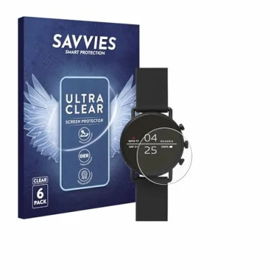 Abbildung von Savvies 6 Stück Schutzfolie für Skagen Smartwatch Falster 2 Displayschutz Folie Ultra Transparent