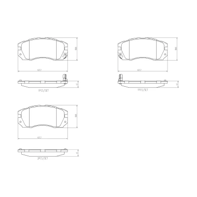 Abbildung von BREMBO P 78 007 Bremsbelagsatz mit akustischer Verschleißwarnung ohne Zubehör SUBARU: Impreza I Kombi, LEGACY 1 Station Wagon, Coupe