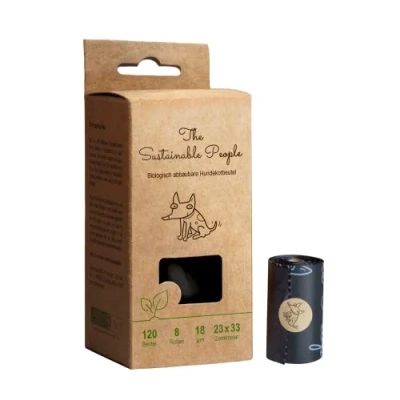 Abbildung von TSP Bio Hundekotbeutel Comfort, schwarz, 23 x 33 cm, 2060, 4260515080010, 1 Box = 8 Rollen à 15 Stück 120 Beutel