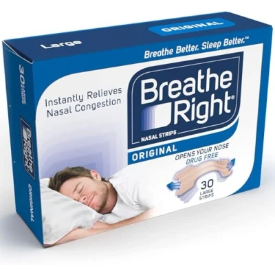 Abbildung von Breathe Right Nasenstreifen Original Small/Medium 30s Lindert sofort verstopfte Nase Hilft Schnarchen zu reduzieren Medikamentenfrei