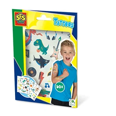Abbildung von SES Creative 14281 Tattoos für Kinder, 50 Metallische Spaß
