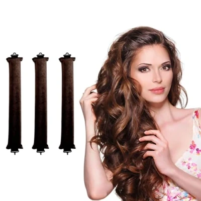 Abbildung von 3 Stück Locken Ohne Hitze,Lockenwickler über Nacht,Locken Hitze Für Lange Haare,Hitzefreier Lockenstab alle Haartypen,DIY Heatless Curls Band Frisurenset Langes Mittleres Haa