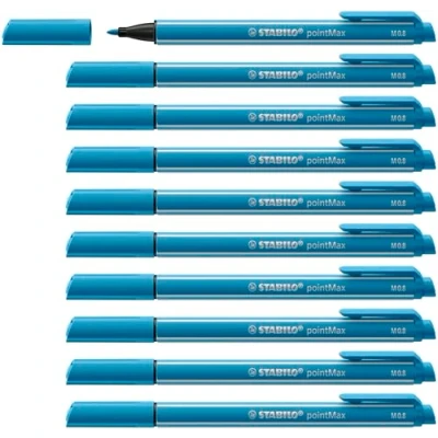 Abbildung von Filzschreiber STABILO pointMax 10er Pack azurblau