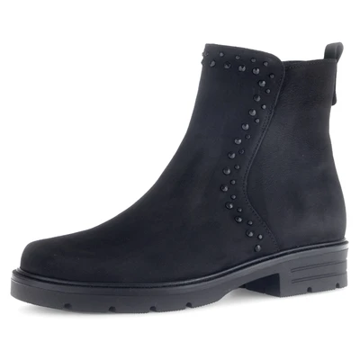 Abbildung von Gabor Stiefelette, Blockabsatz, Komfortschuh, Boots mit glänzenden Nieten
