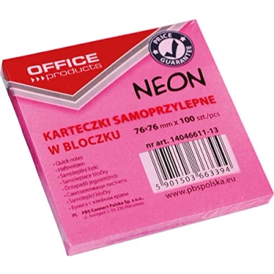 Abbildung von OFFICE PRODUCTS 14046611 13 Haftnotiz 76 X mm, 1 100 Blatt, Neon, rosafarbig