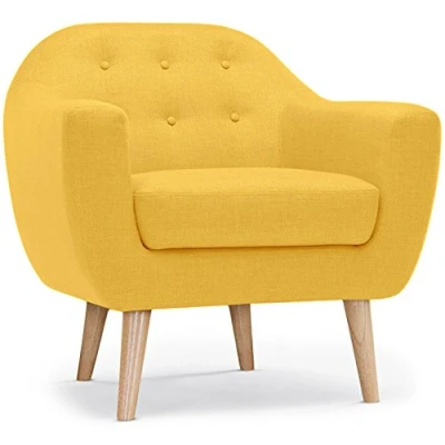 Abbildung von Menzzo Savoy Skandinavisch, Stoff, Gelb, L78 x T73 H79 cm Aufteilung : H43 T54